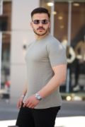 Erkek Ağaç Kabuğu Desenli Kısa Kollu T-shirt resmi